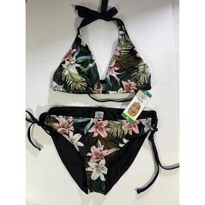 Hurley Women's Floral Swim Bikini Size XL New with Tags reversible bikini